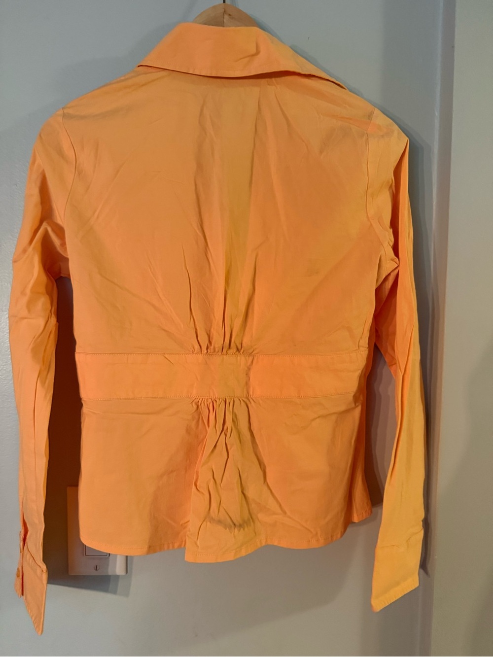 Orange Button-Front Collared Blouse - Picture 4 of 6